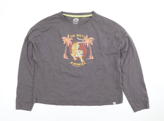 Animal Womens Grey Long Sleeve Cotton T-Shirt