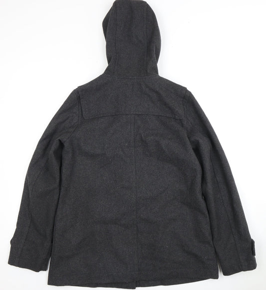 Gap Women's Grey Wool Hooded Coat M Casual Toggle