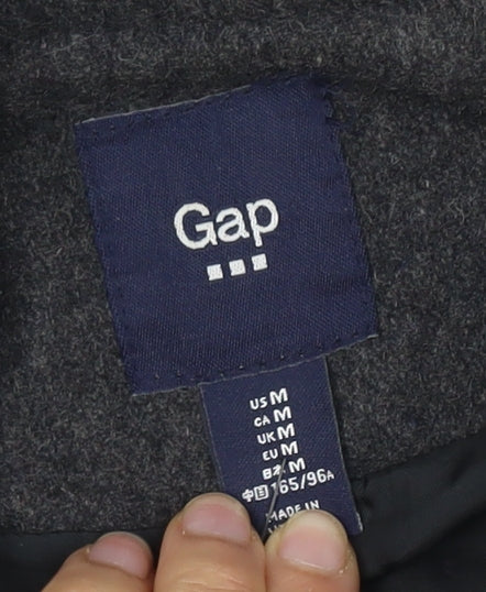 Gap Women's Grey Wool Hooded Coat M Casual Toggle
