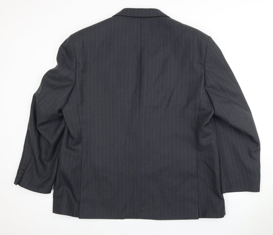 Karl Alexander Men's Grey  Striped Blazer, Size 46S Business Attire