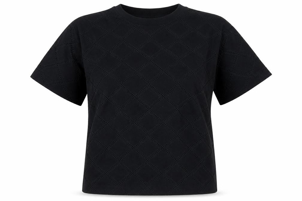 Marks and Spencer Women's Black Size 10 Geometric T-Shirt