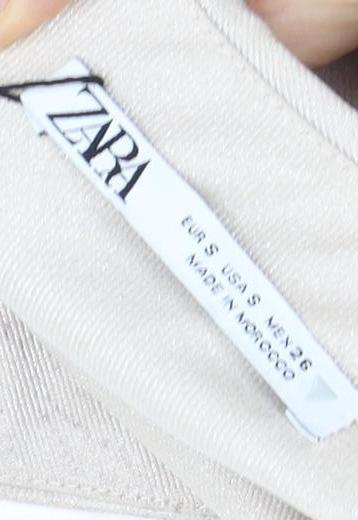 Zara Women's Beige Sleeveless Top, Size S