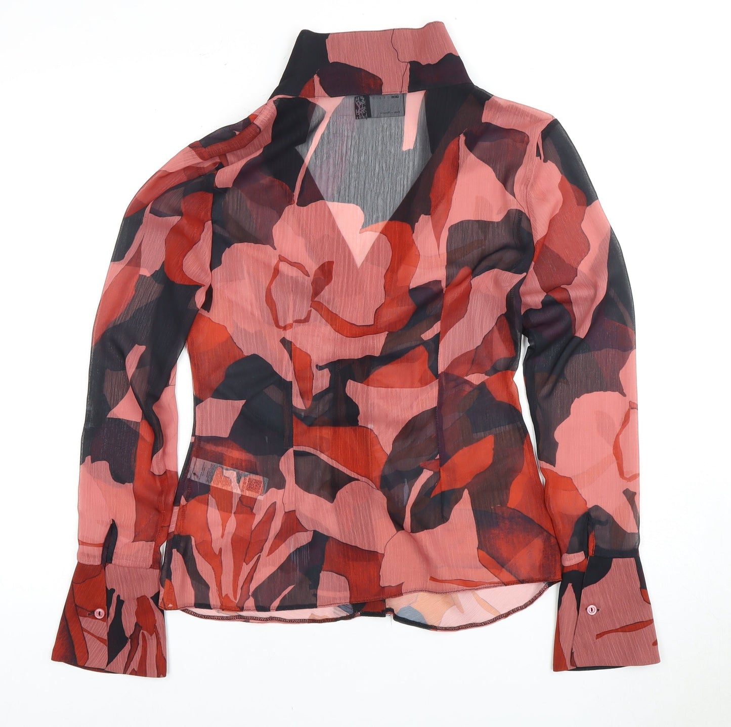 ASOS DESIGN Multicoloured Floral Blouse, UK 10, Long Sleeve