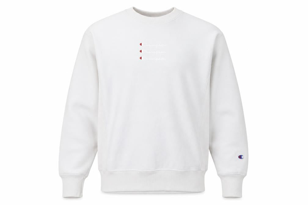 Mens UK S Regular Champion White Pullover Sweatshirt