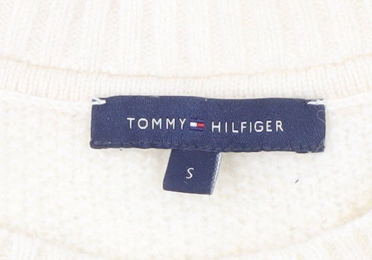 Tommy Hilfiger Ivory Cable-Knit Pullover Jumper S