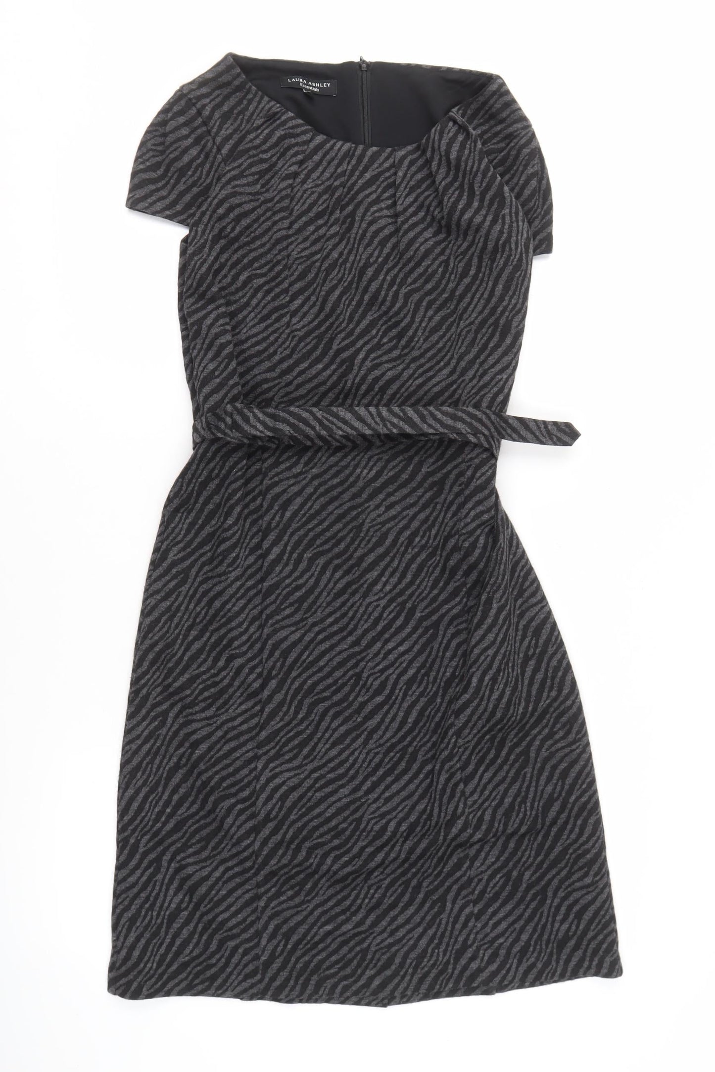 Laura Ashley Women's Black Animal Print Dress Size 12