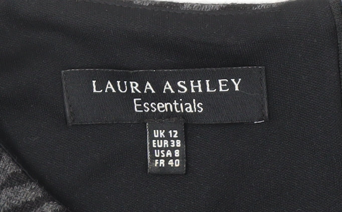 Laura Ashley Women's Black Animal Print Dress Size 12