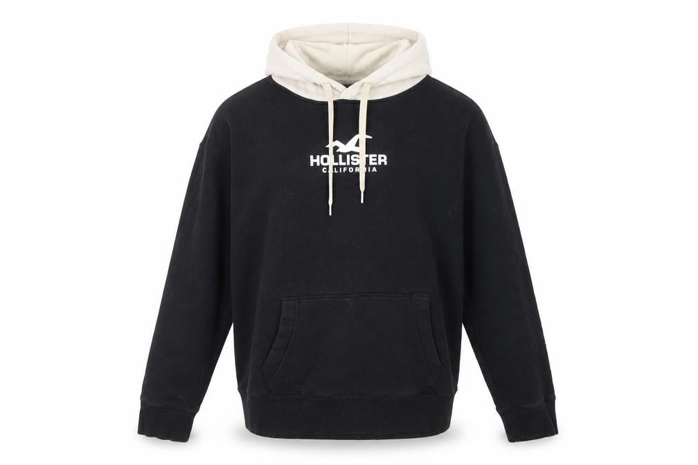Mens UK M Regular Hollister Black Pullover Hoodie