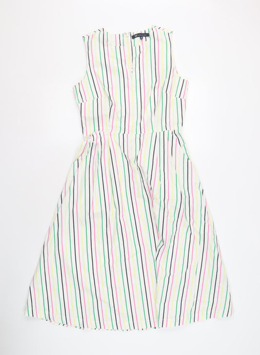 Crew Clothing Women's Multicoloured Striped Dress Size 8