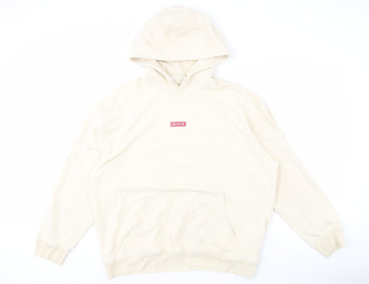 Levi's Men's Beige Hoodie, Size L, Relaxed Fit