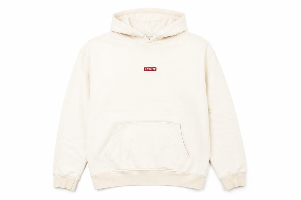 Mens UK L Relaxed Levi's Beige Pullover Hoodie