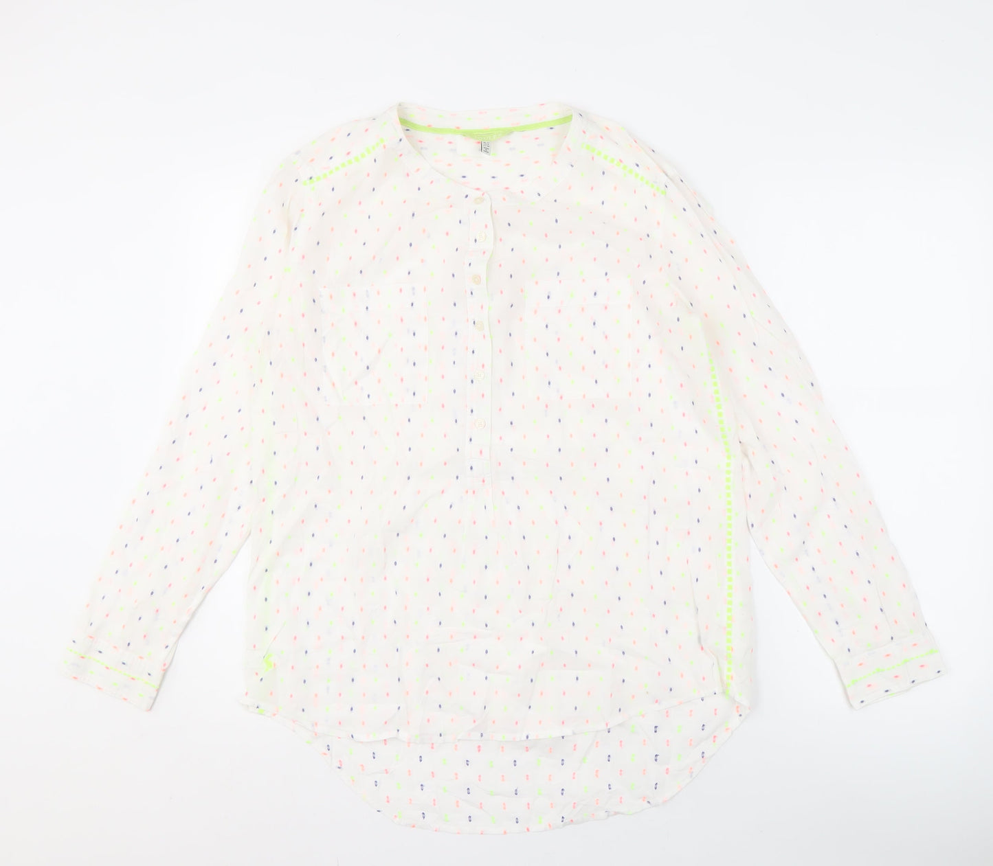 Joules Women's White Polka Dot Blouse Size UK 12