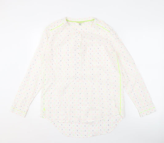 Joules Women's White Polka Dot Blouse Size UK 12