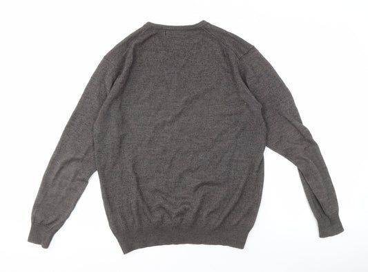 Kustom Kit Men's Grey V-Neck Pullover Jumper M