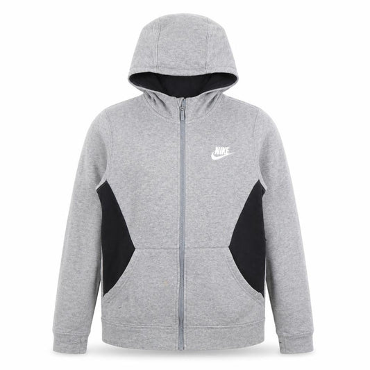 Nike Boys Grey Hoodie L Full Zip Colourblock