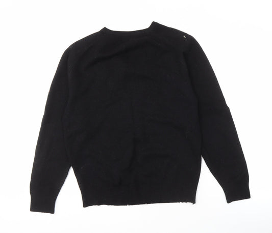 Greg Norman Men's Black V-Neck Wool Jumper M