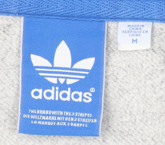 Adidas Men's Grey Full Zip Hoodie Medium