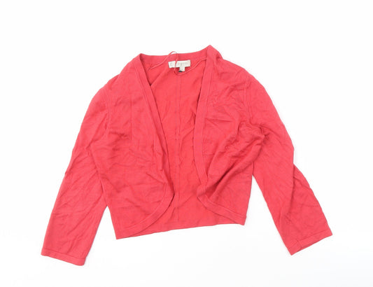 Hobbs Women's Red Open Front Cardigan XS Lightweight Knit