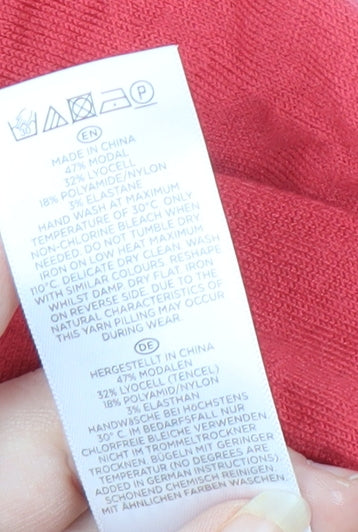 Hobbs Women's Red Open Front Cardigan XS Lightweight Knit