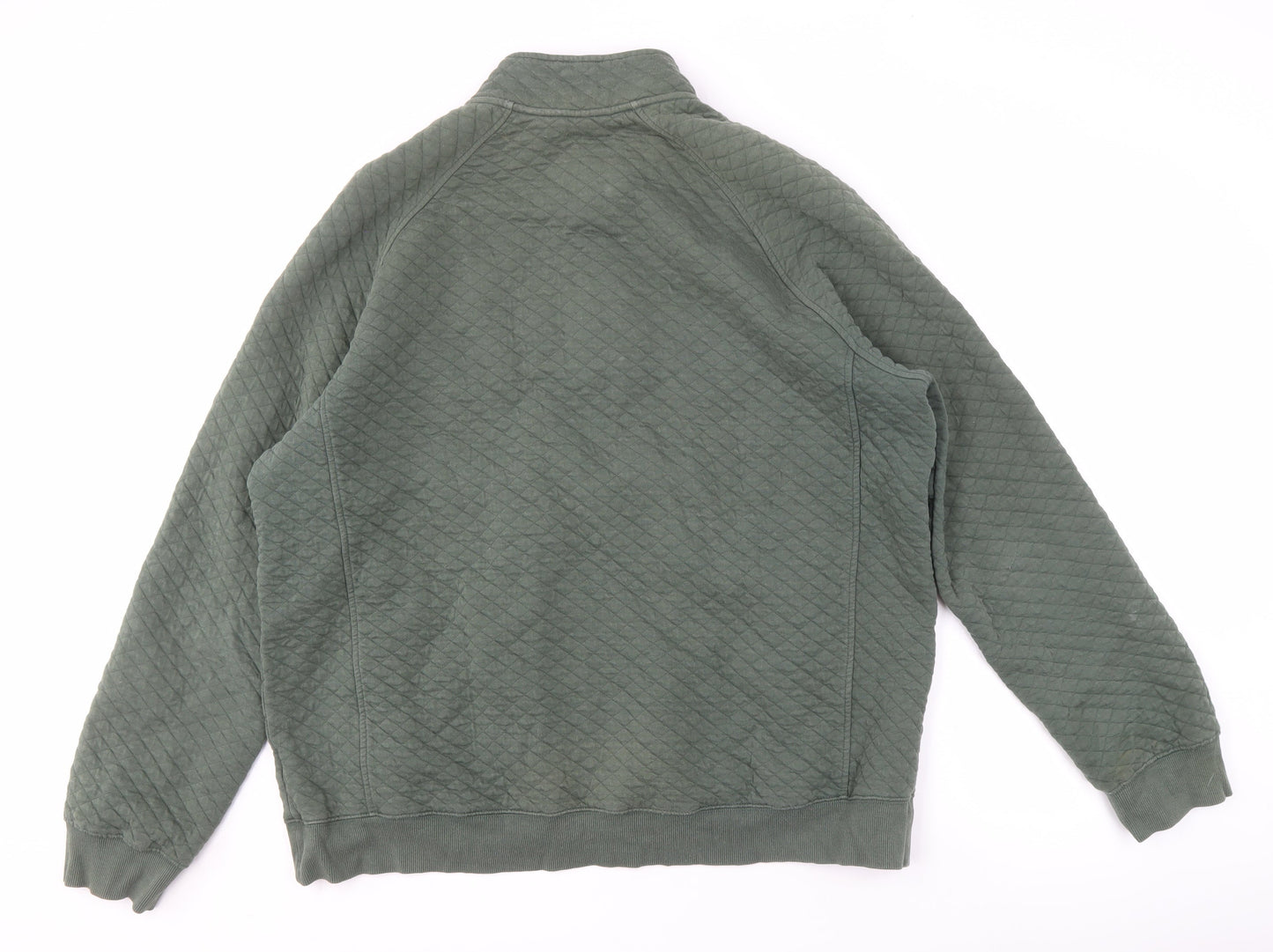 Lands' End Men's Green XL Henley Quilted Sweatshirt