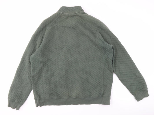 Lands' End Men's Green XL Henley Quilted Sweatshirt