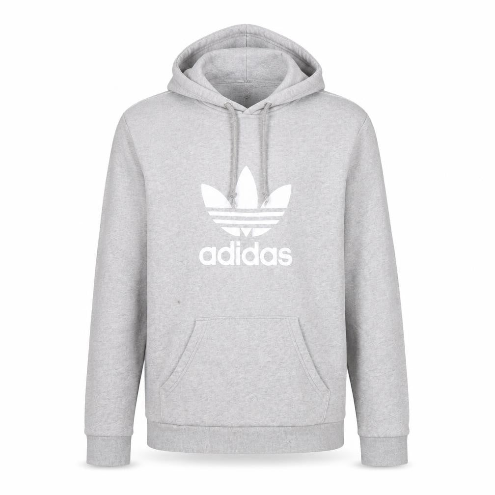 Mens UK S Regular adidas Grey Pullover Hoodie