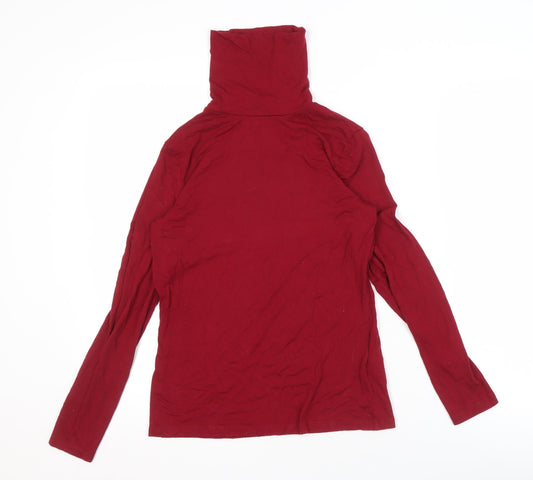 Hobbs Women's Red Roll Neck Top, Size S, Long Sleeve