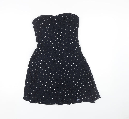 Superdry Women's Black Strapless Polka Dot Dress XS