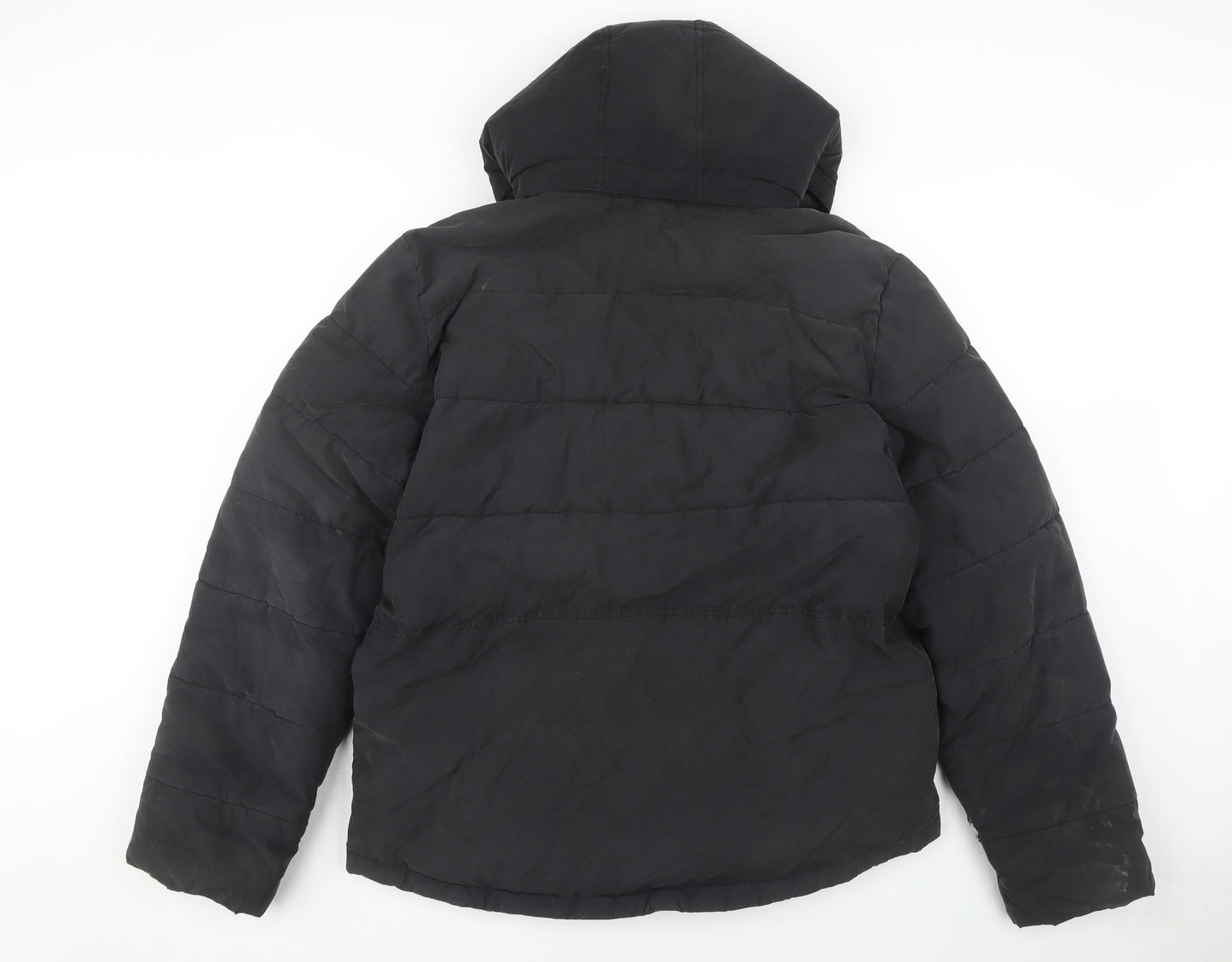 GAP Men's Black Puffer Jacket L Hooded Casual