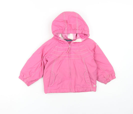 Columbia Girls Pink Puffer Jacket, Size 2 Years, Hooded