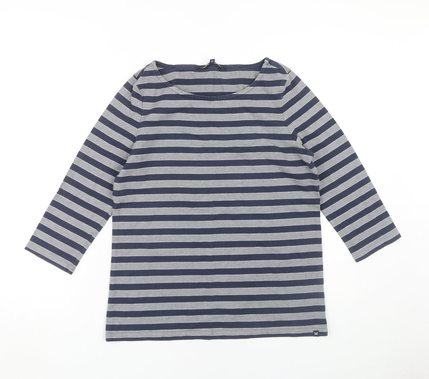 Crew Clothing Women's Striped Top Blue Size 12