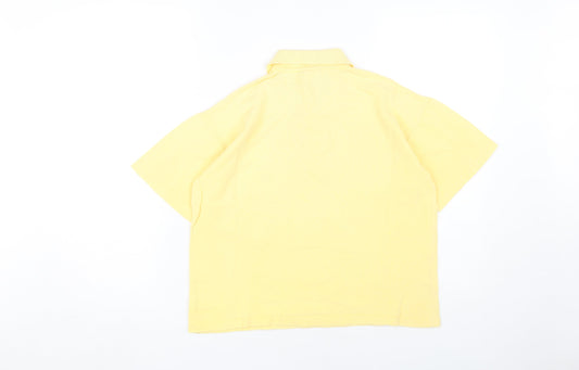 Laura Ashley Women Yellow Polo Shirt Size S
