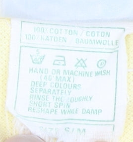 Laura Ashley Women Yellow Polo Shirt Size S