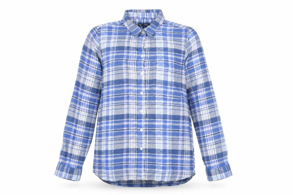 Womens UK Size S Gap Blue Cotton Blend Button-Up