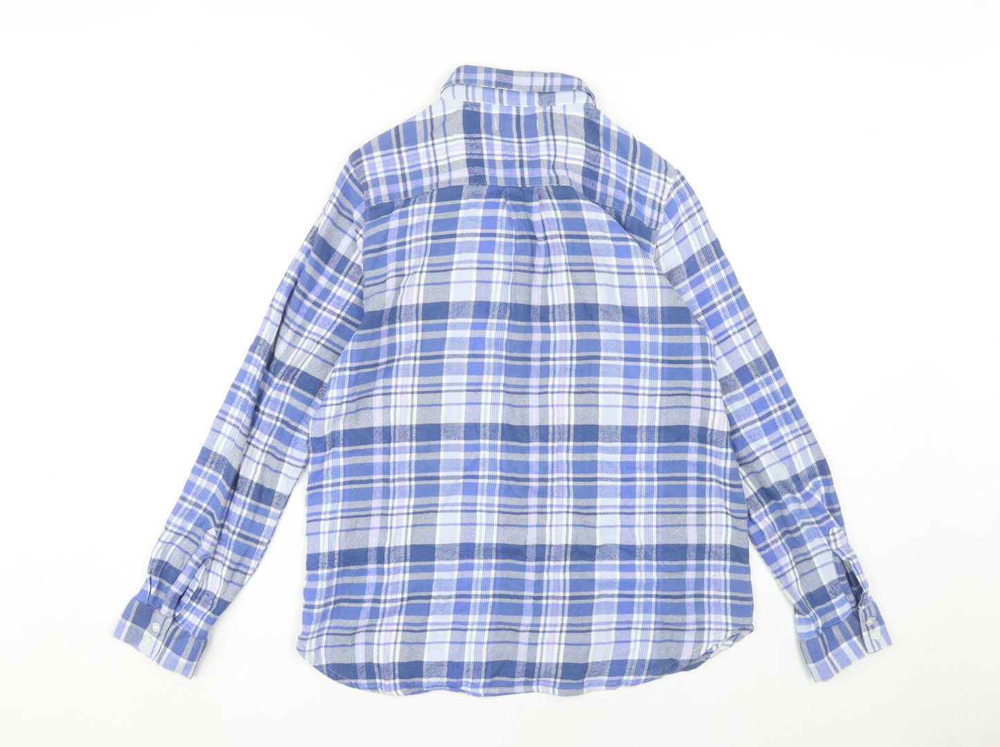 Gap Women's Blue Plaid Button-Up Casual Shirt S