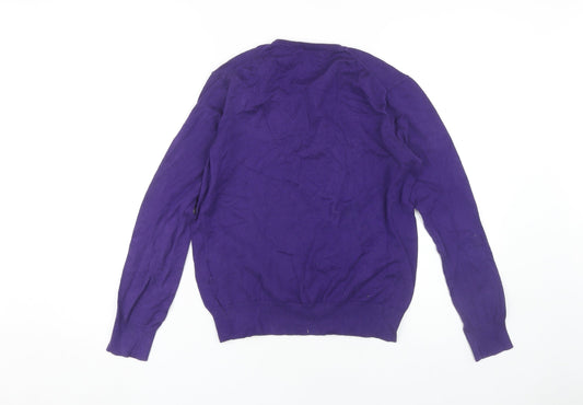 Ralph Lauren Women's Purple V-Neck Pullover Jumper M