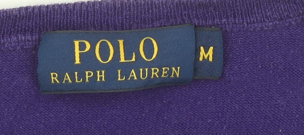 Ralph Lauren Women's Purple V-Neck Pullover Jumper M