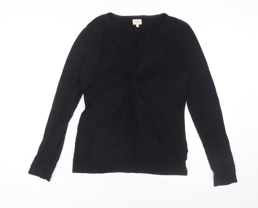 Whistles Women's Black Viscose Blouse, Size L, Casual Elegance