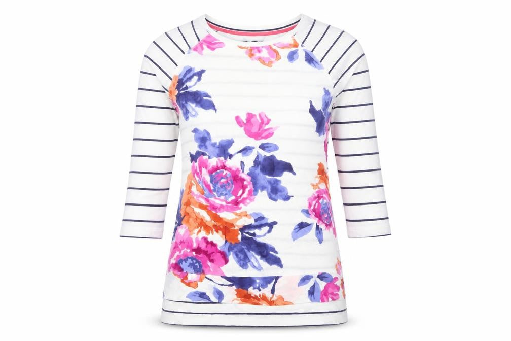 Womens UK Size 10 Joules Multicoloured Cotton Blend T-Shirt