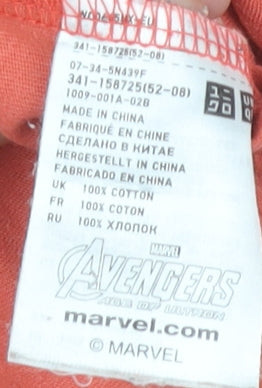 Marvel Unisex Red XS T-Shirt, Crew Neck Short Sleeve