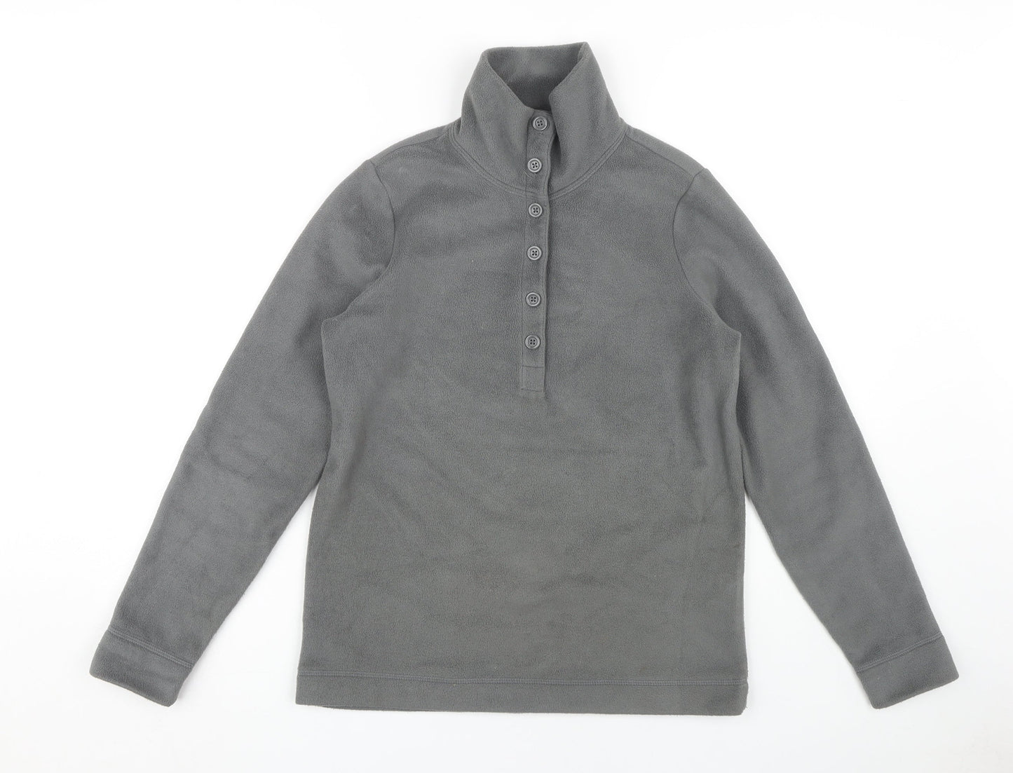 Lands' End Men's Grey Henley Sweatshirt XS Fleece