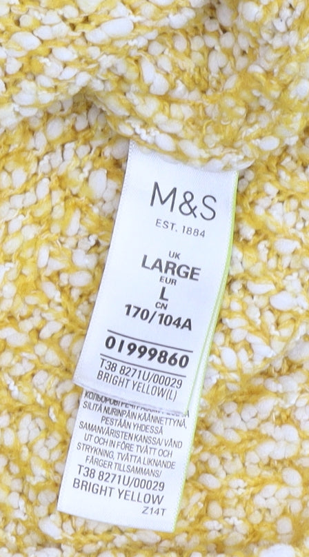 Marks and Spencer Women's Yellow Pullover Jumper, L