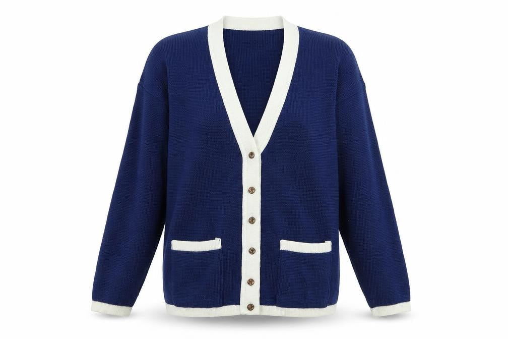 Ayrbell Women's Blue Cardigan - Size L, Buttoned