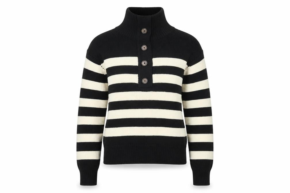 Marks and Spencer Women's Black Striped Pullover Jumper
