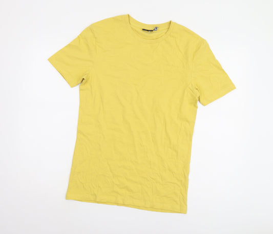 ASOS Design Men's Yellow L Cotton Crew Neck Tee