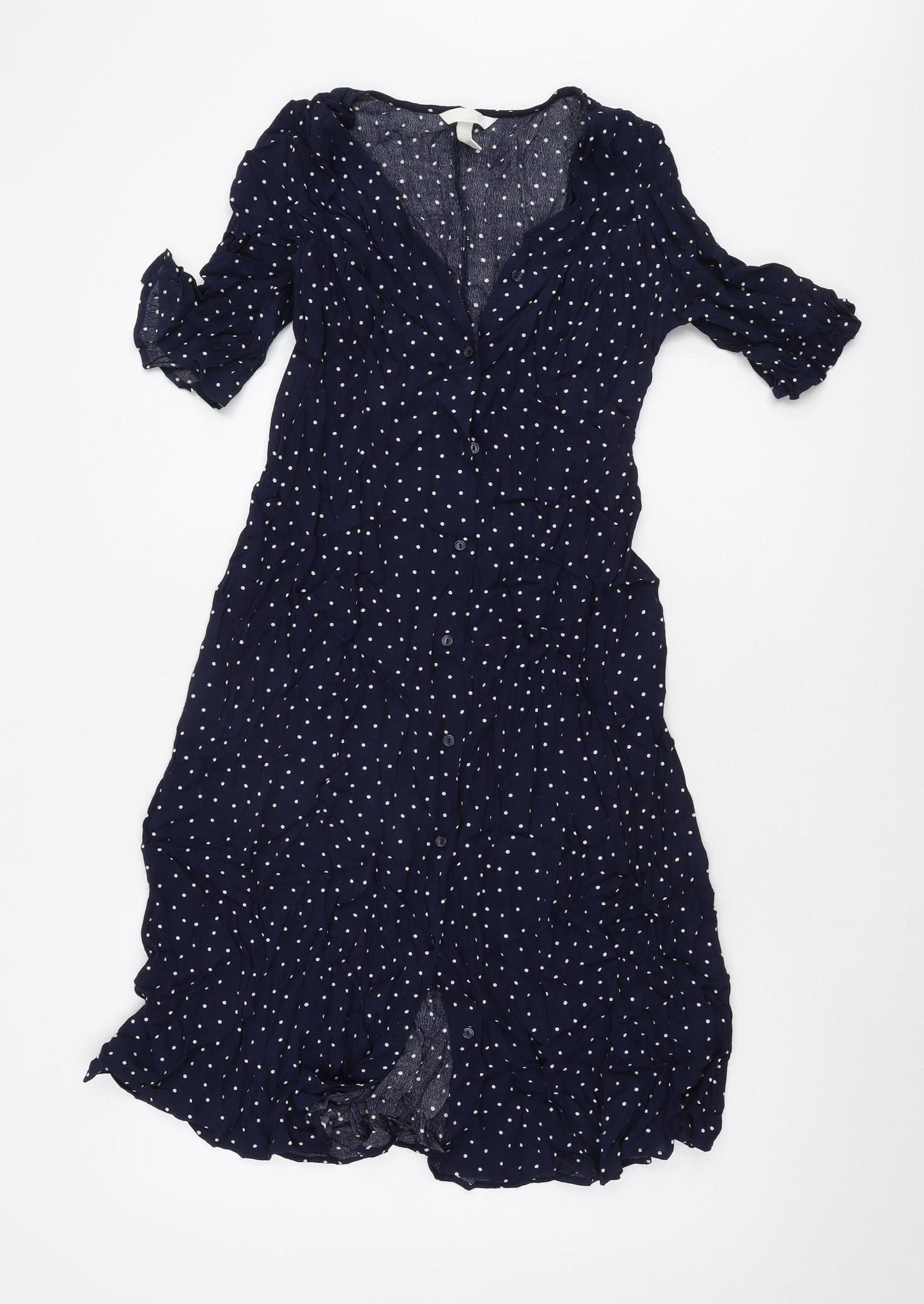 H&M Maternity Blue Polka Dot 3/4 Sleeve Dress