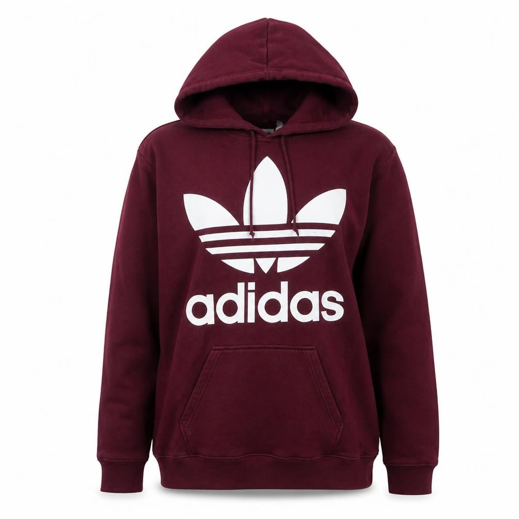 Womens UK 12 Regular adidas Red Pullover Hoodie