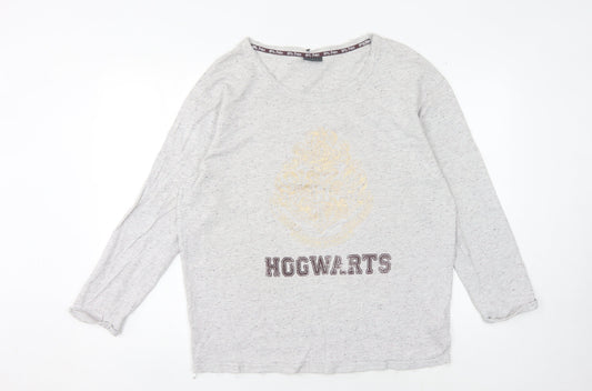 Harry Potter Grey Hogwarts Long Sleeve T-Shirt L