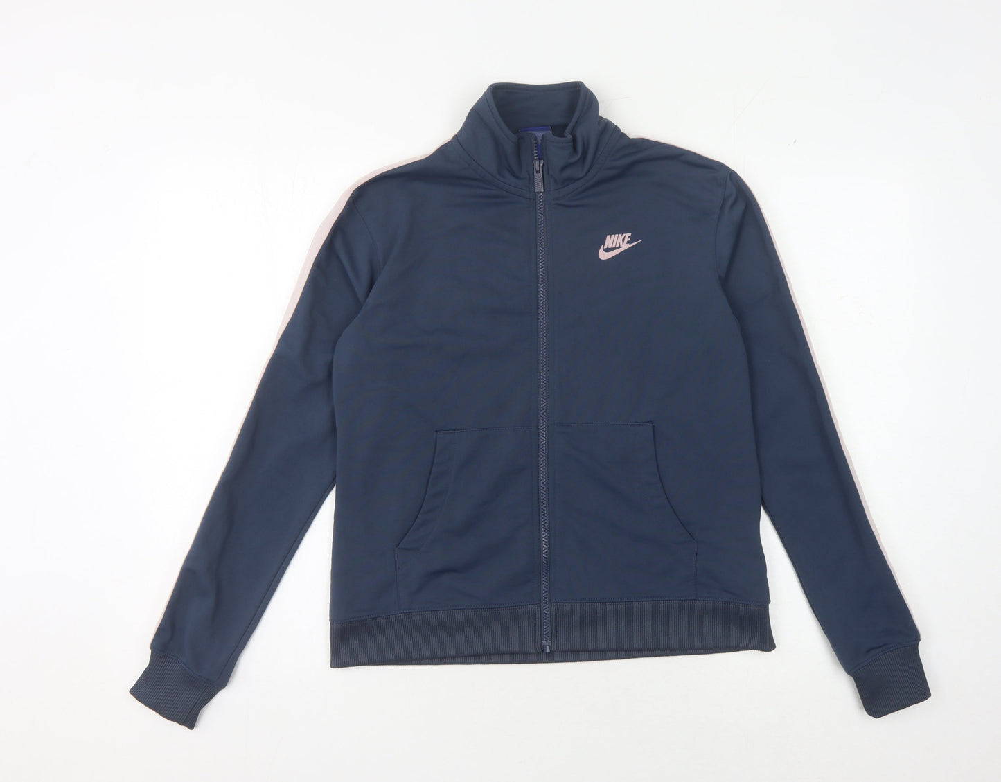 Nike Unisex Blue Full Zip Logo Sweatshirt - M