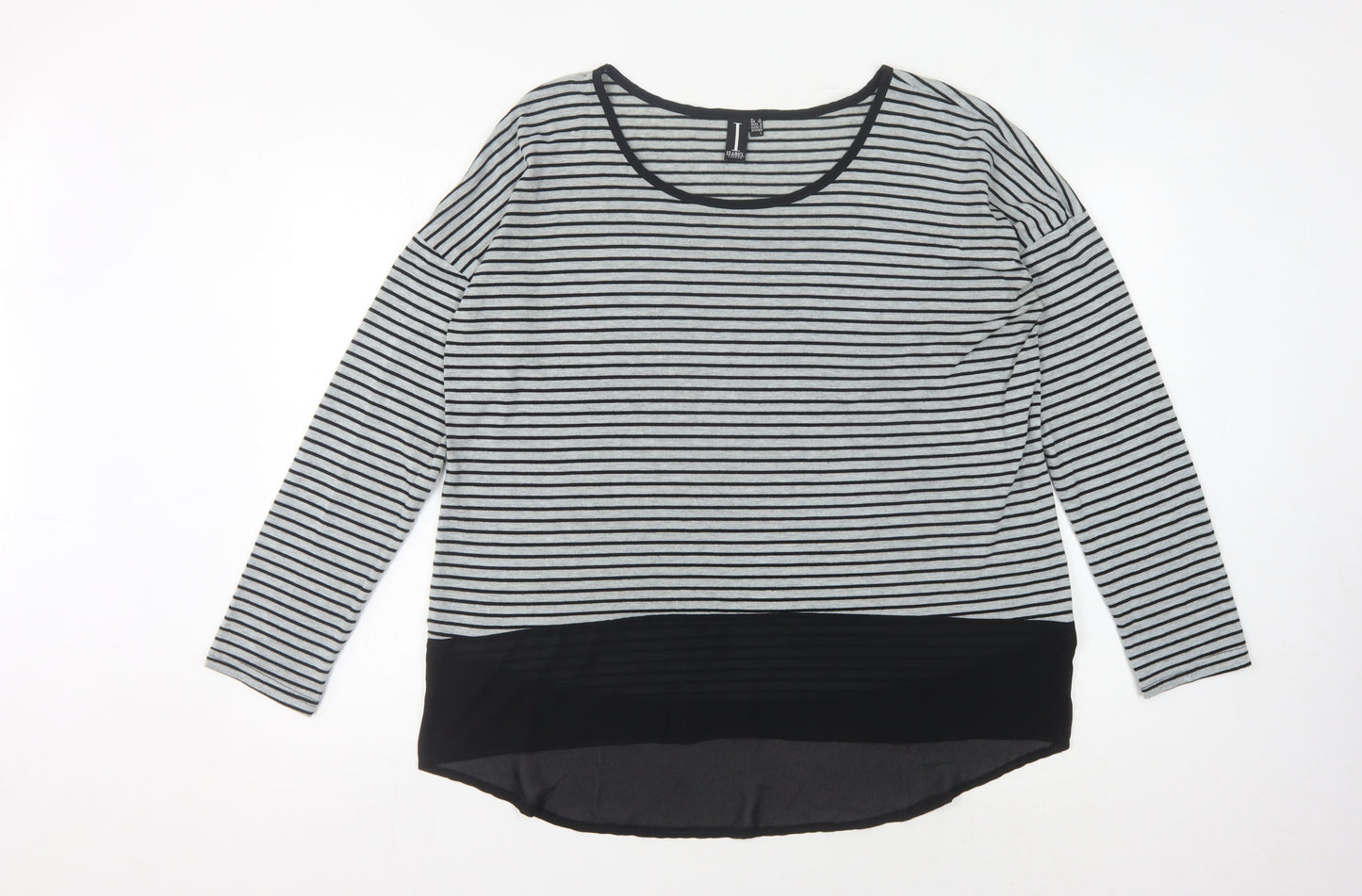 Izabel London Women's Multicoloured Size 12 Striped T-Shirt